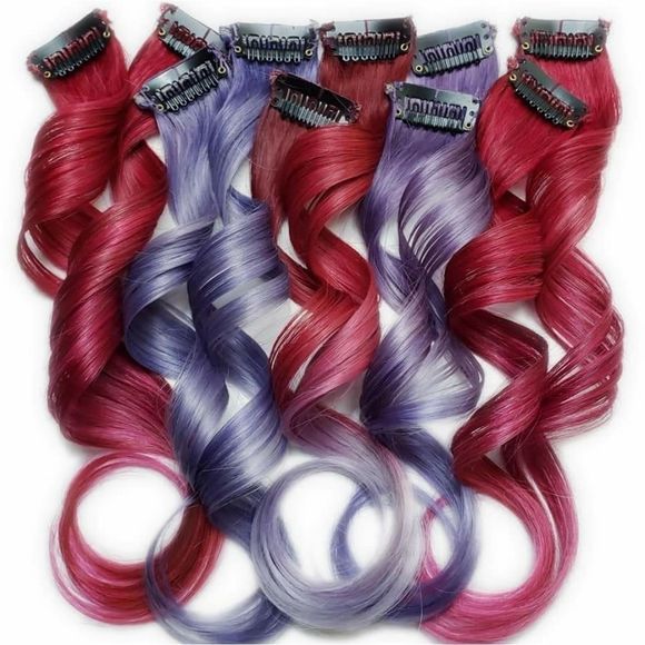 Red pastel purple ombre hair extensions weave